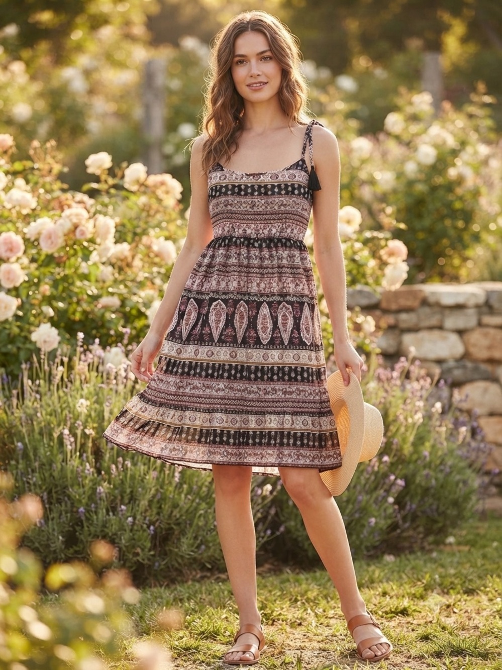 Live Be Spoiled Boho Paisley Smocked Sundress – Size XS